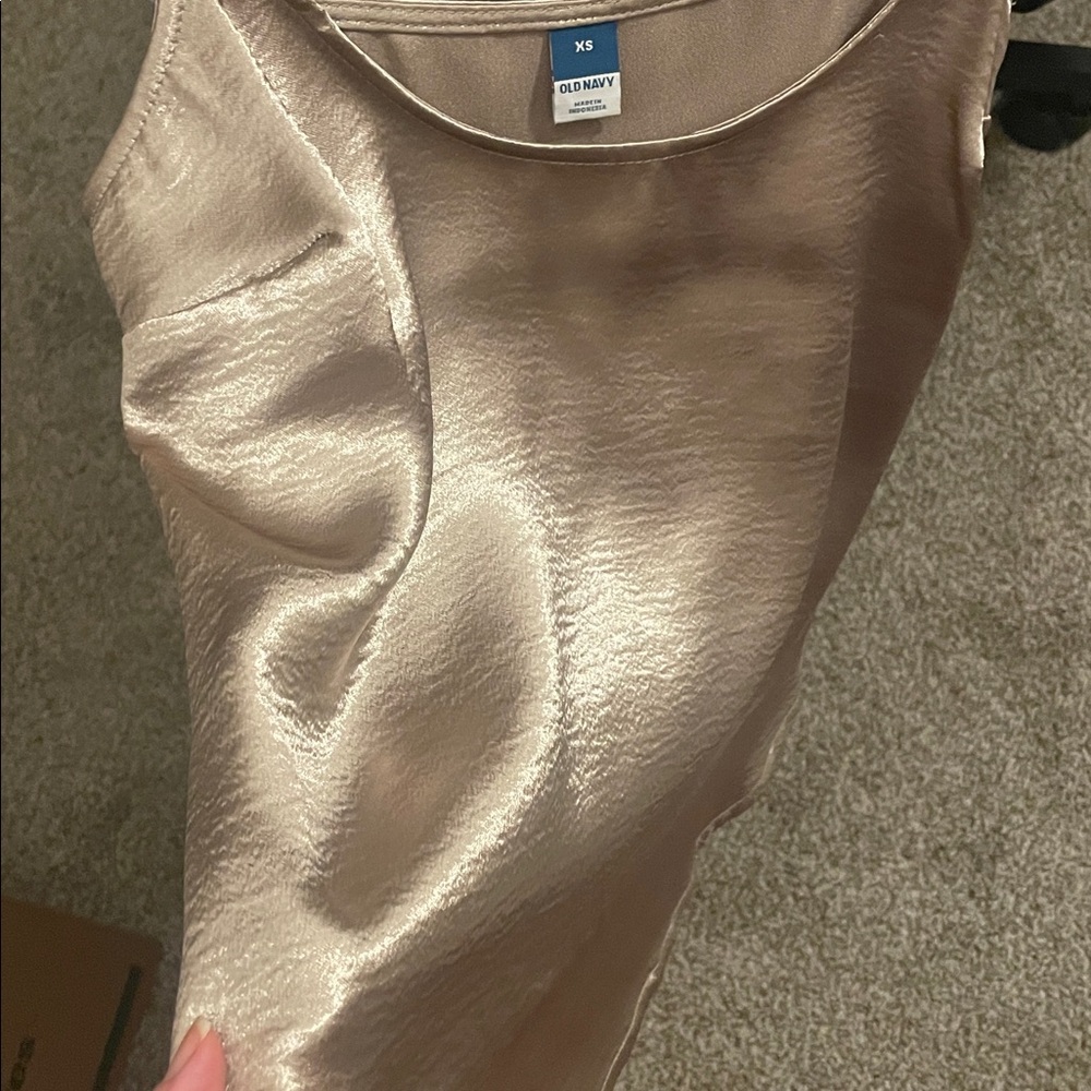 Satin Spaghetti Strap Cami Tank Top - Taupe